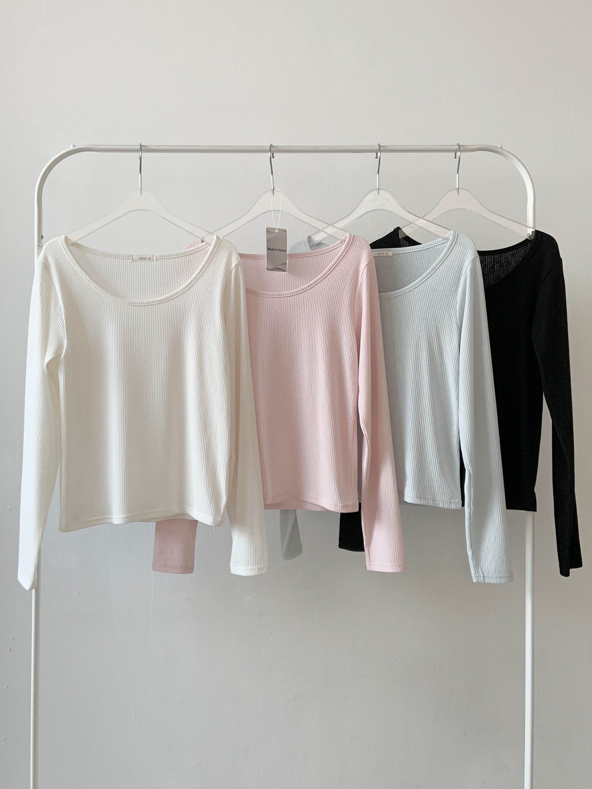 リブUネックスリムTシャツ | 詳細画像3