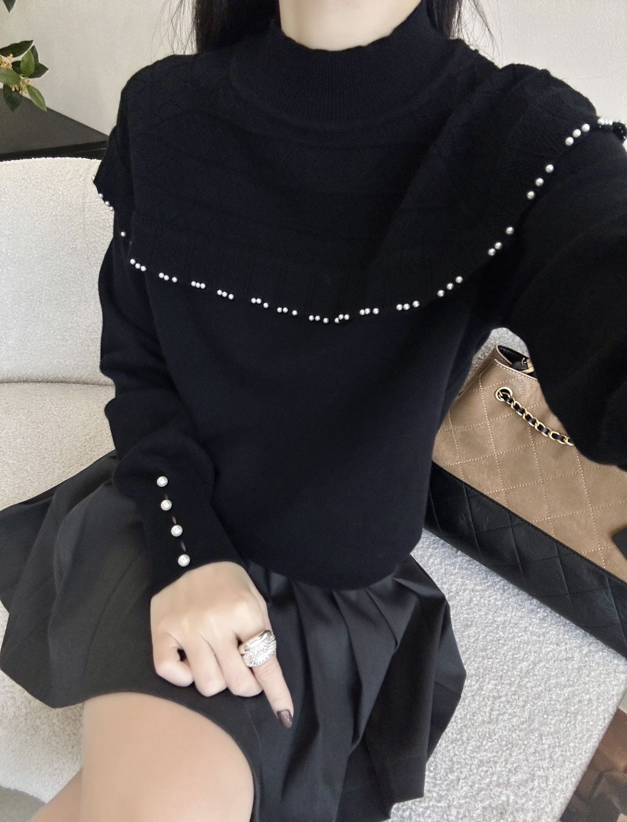 エコパールハーフネックフリル長袖ニット | 詳細画像4