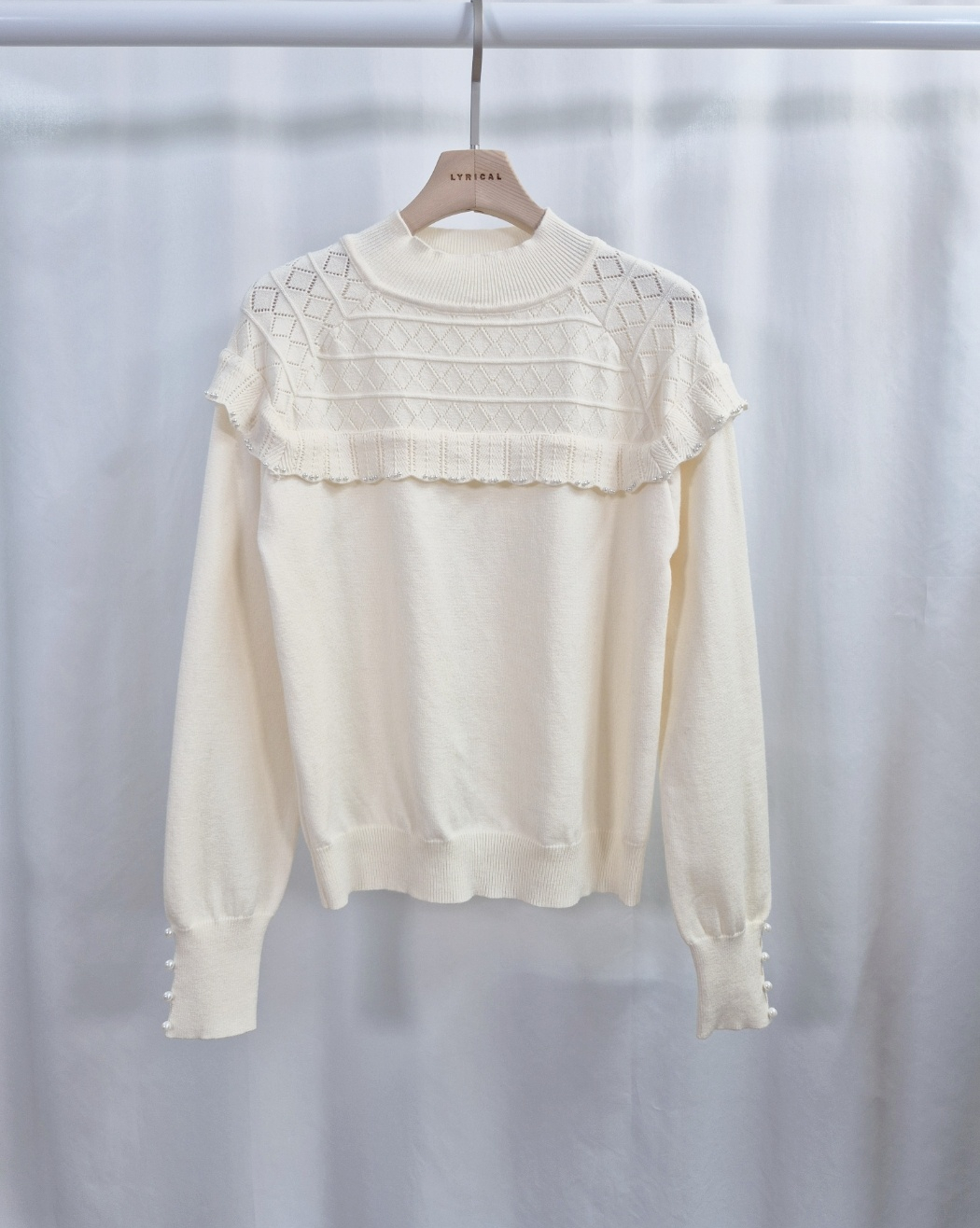 エコパールハーフネックフリル長袖ニット | 詳細画像11