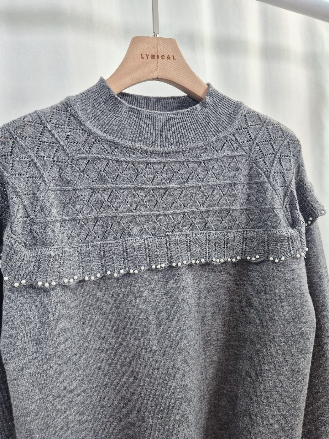 エコパールハーフネックフリル長袖ニット | 詳細画像16