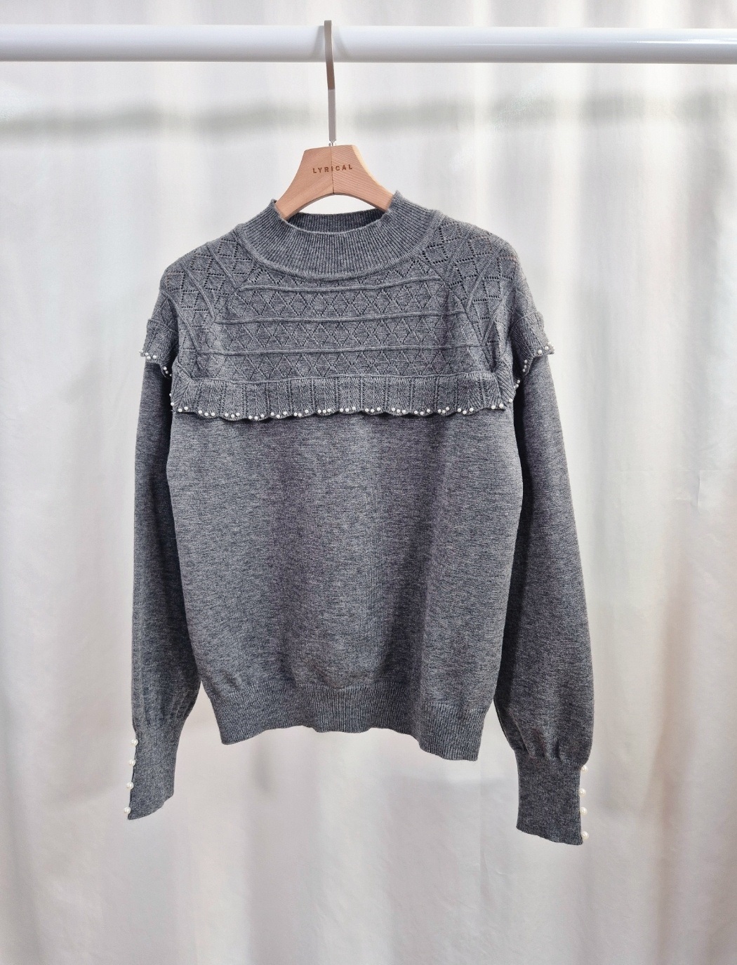 エコパールハーフネックフリル長袖ニット | 詳細画像15