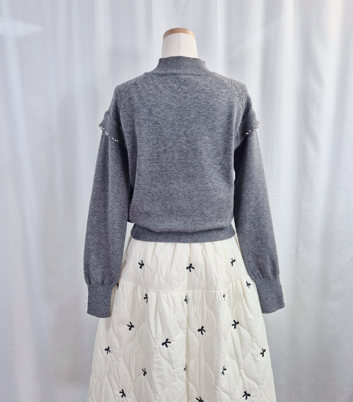 エコパールハーフネックフリル長袖ニット | 詳細画像18