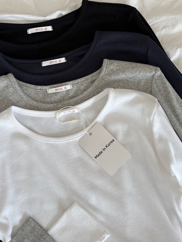 リブストレッチラウンドネックスリム長袖Tシャツ | 詳細画像2