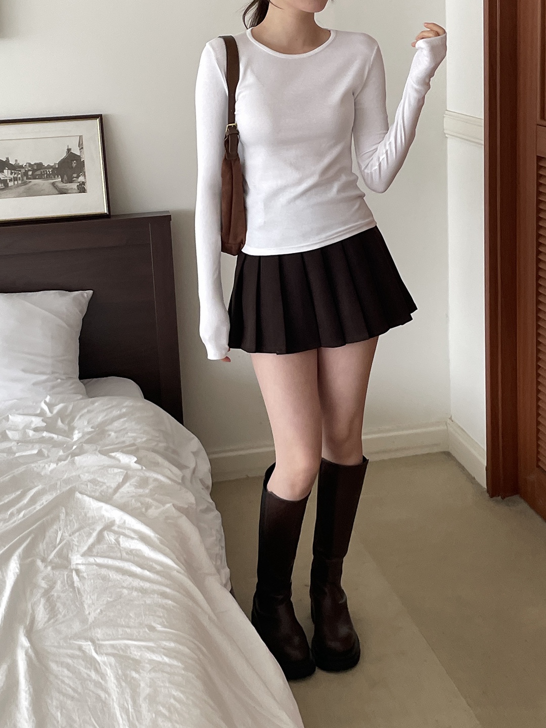 リブストレッチラウンドネックスリム長袖Tシャツ | 詳細画像16