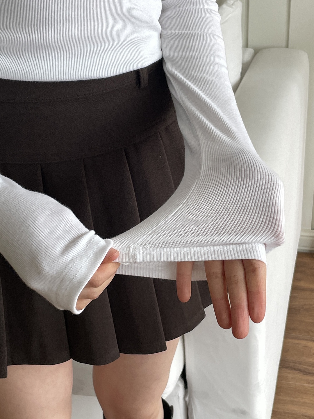 リブストレッチラウンドネックスリム長袖Tシャツ | 詳細画像18