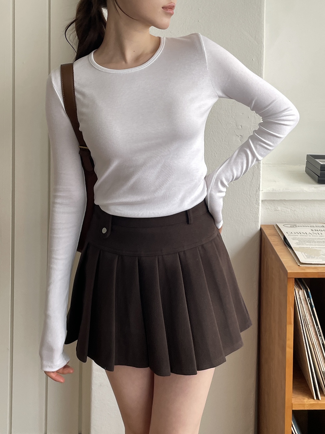 リブストレッチラウンドネックスリム長袖Tシャツ | 詳細画像20