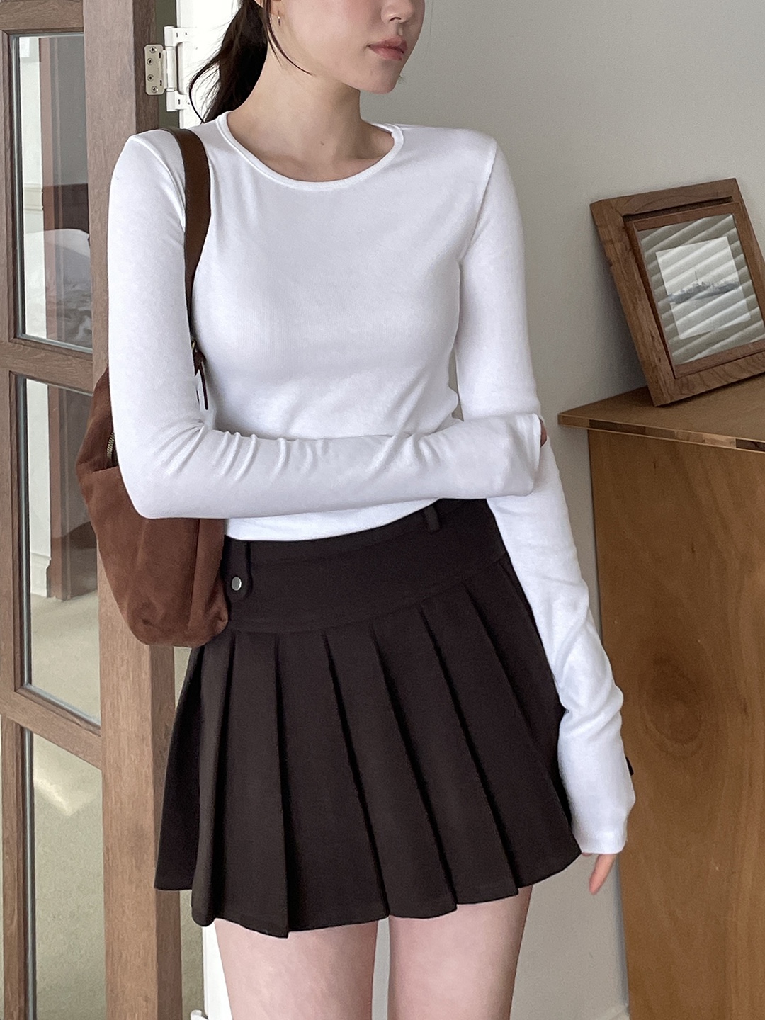 リブストレッチラウンドネックスリム長袖Tシャツ | 詳細画像21