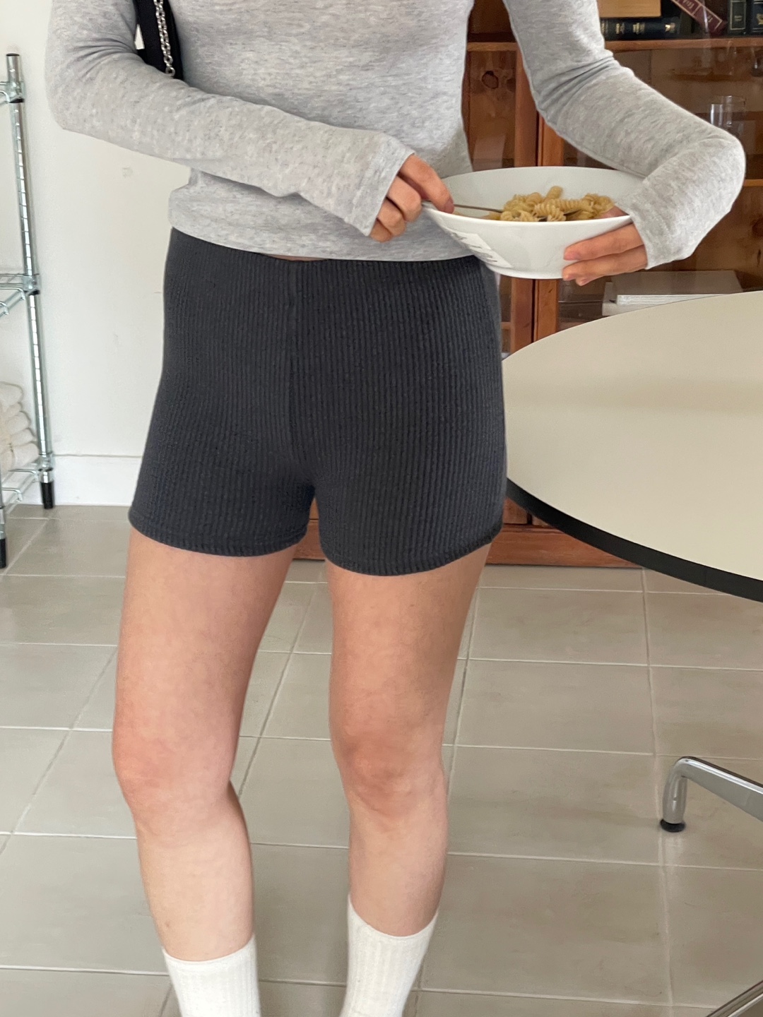 リブストレッチウエストゴムショートショートパンツ | 詳細画像8