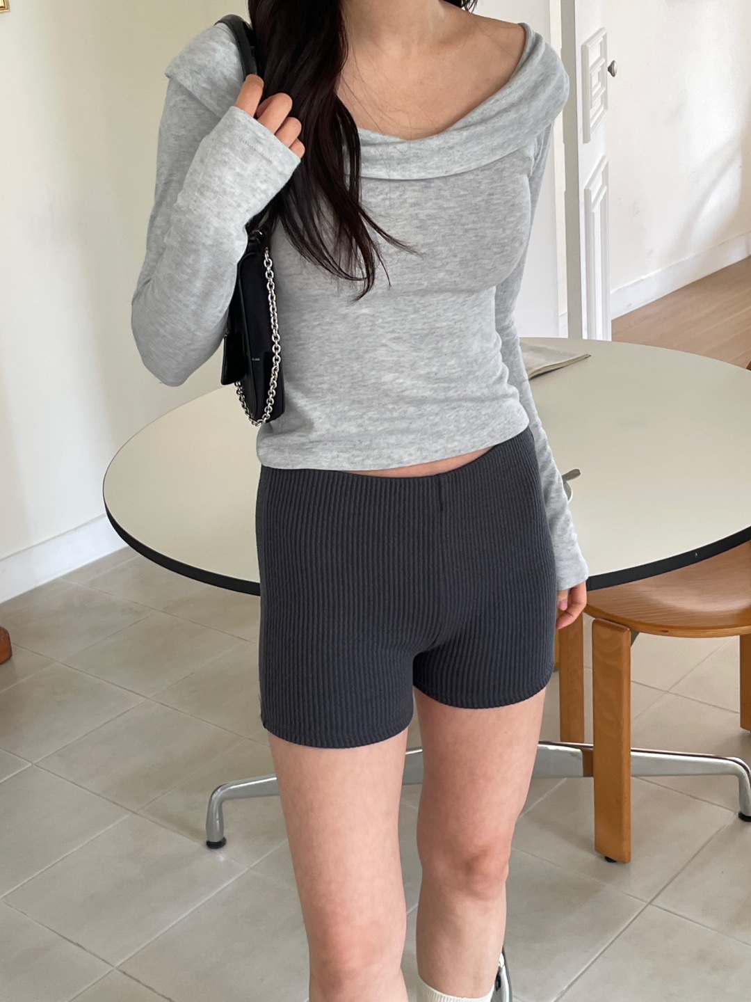 リブストレッチウエストゴムショートショートパンツ | 詳細画像11
