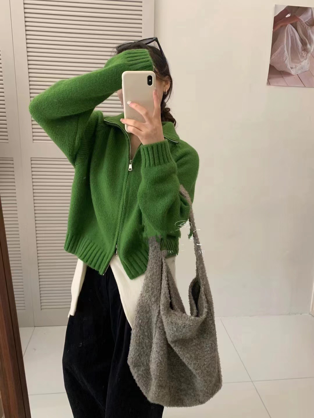 ニットダブルジップ長袖カーディガン | 詳細画像3