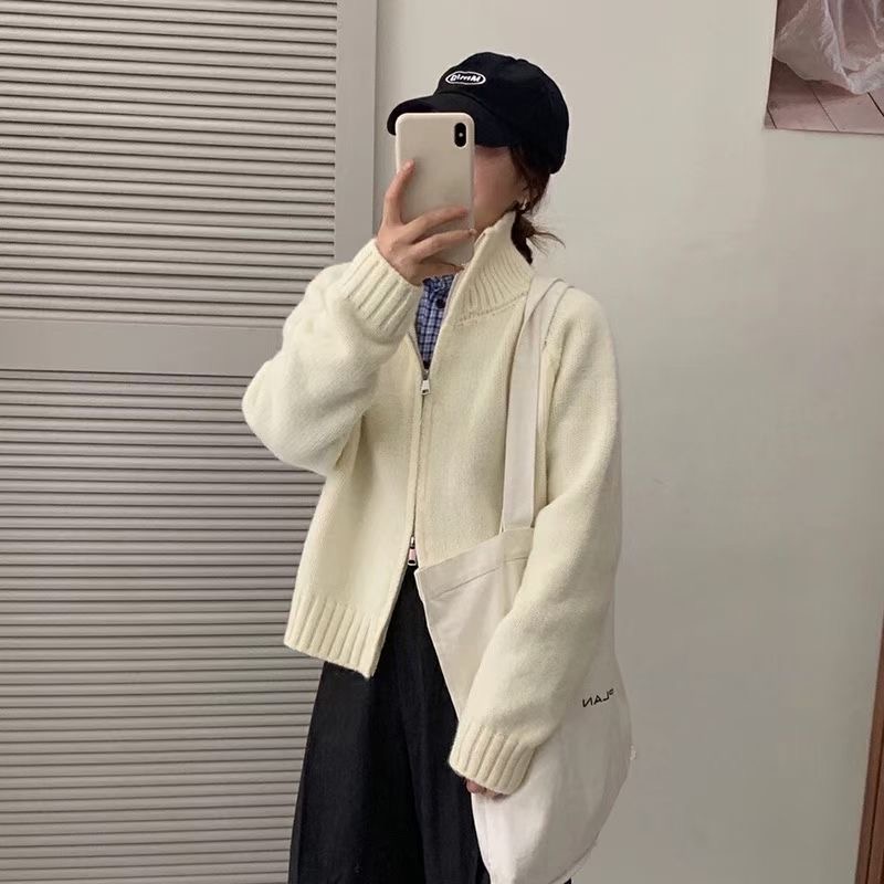 ニットダブルジップ長袖カーディガン | 詳細画像7