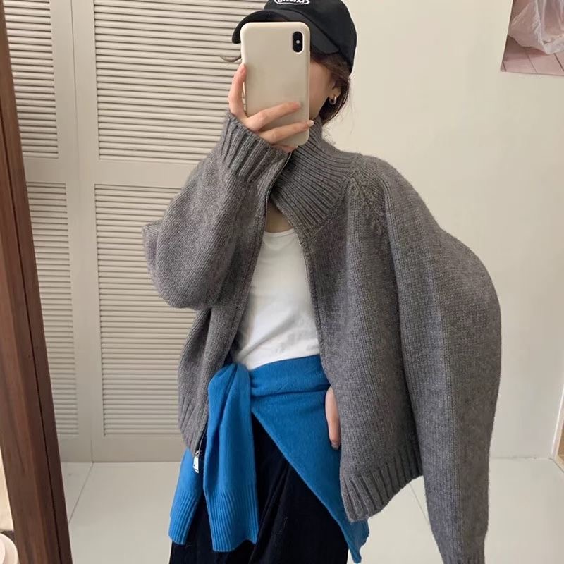 ニットダブルジップ長袖カーディガン | 詳細画像11