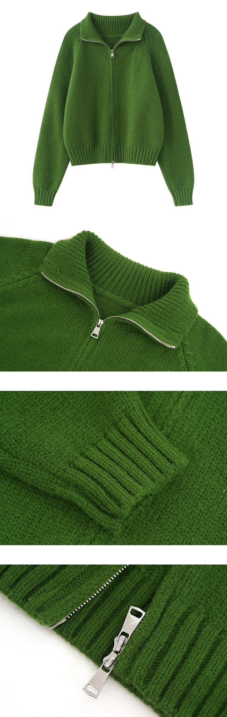 ニットダブルジップ長袖カーディガン | 詳細画像12