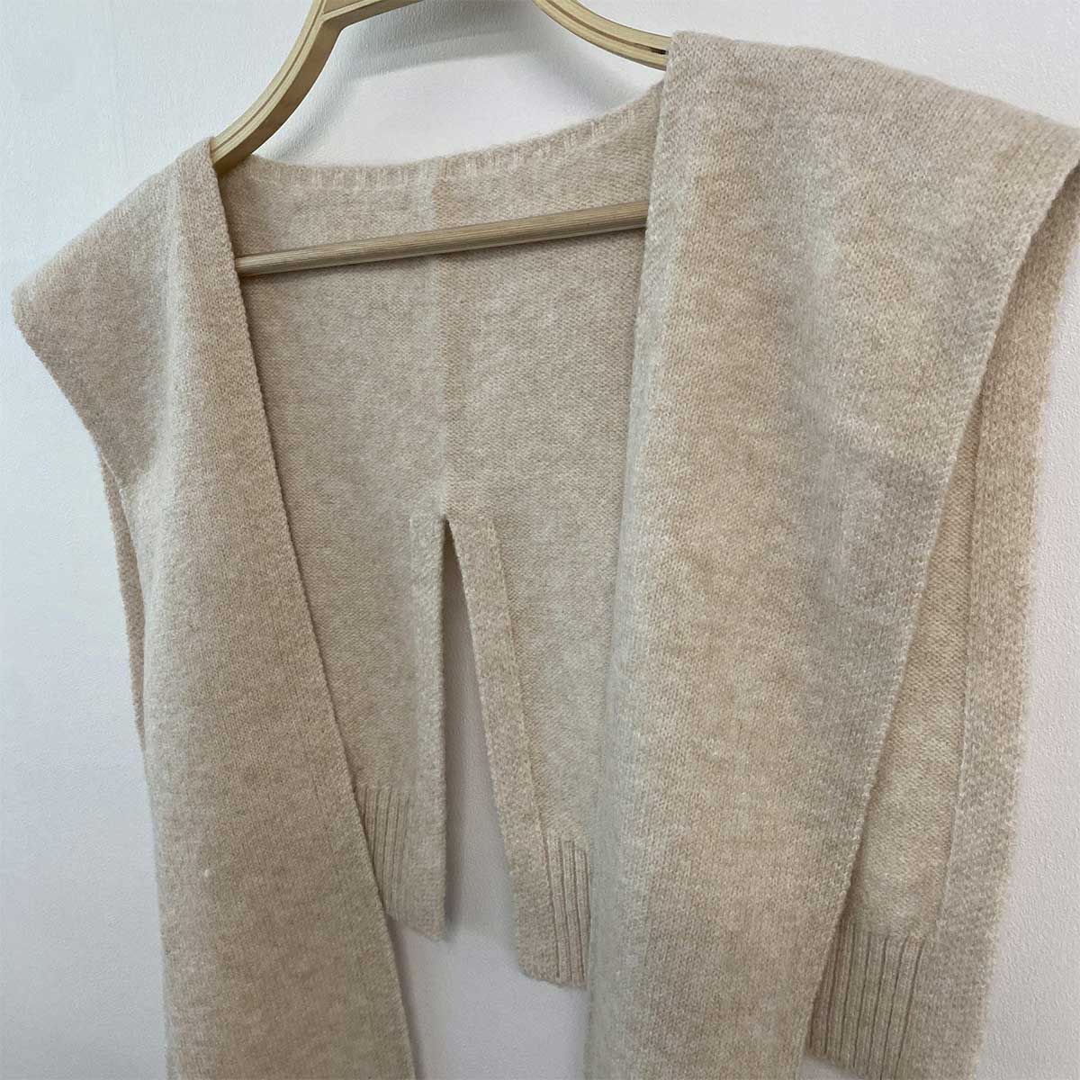 ニットボタンラウンドネックウエストゴムロング長袖セットアップスカートカーディガン3 SETショール付 | 詳細画像22