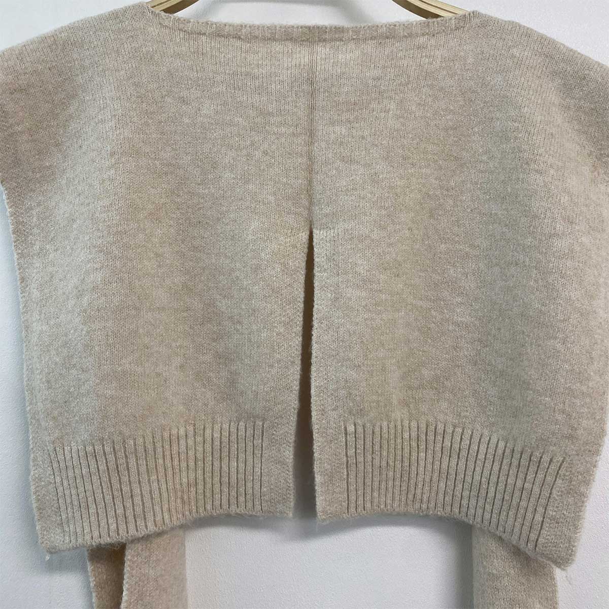 ニットボタンラウンドネックウエストゴムロング長袖セットアップスカートカーディガン3 SETショール付 | 詳細画像23