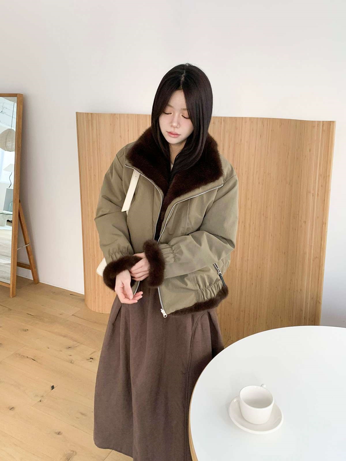 ソフトエコファーカラーポケットルーズ長袖リバーシブルジャンパー | 詳細画像6