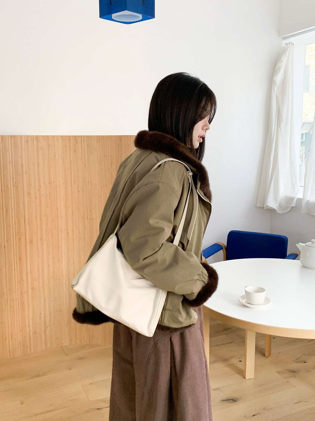 ソフトエコファーカラーポケットルーズ長袖リバーシブルジャンパー | 詳細画像9