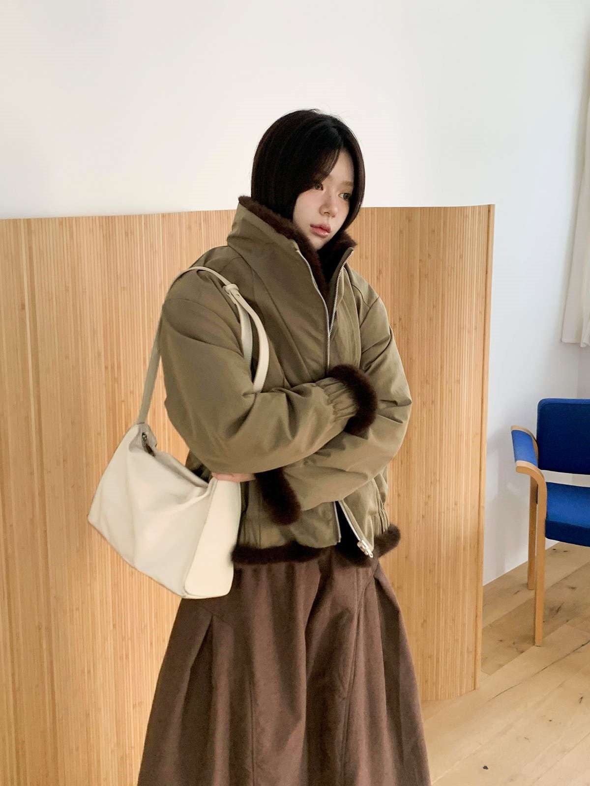 ソフトエコファーカラーポケットルーズ長袖リバーシブルジャンパー | 詳細画像12