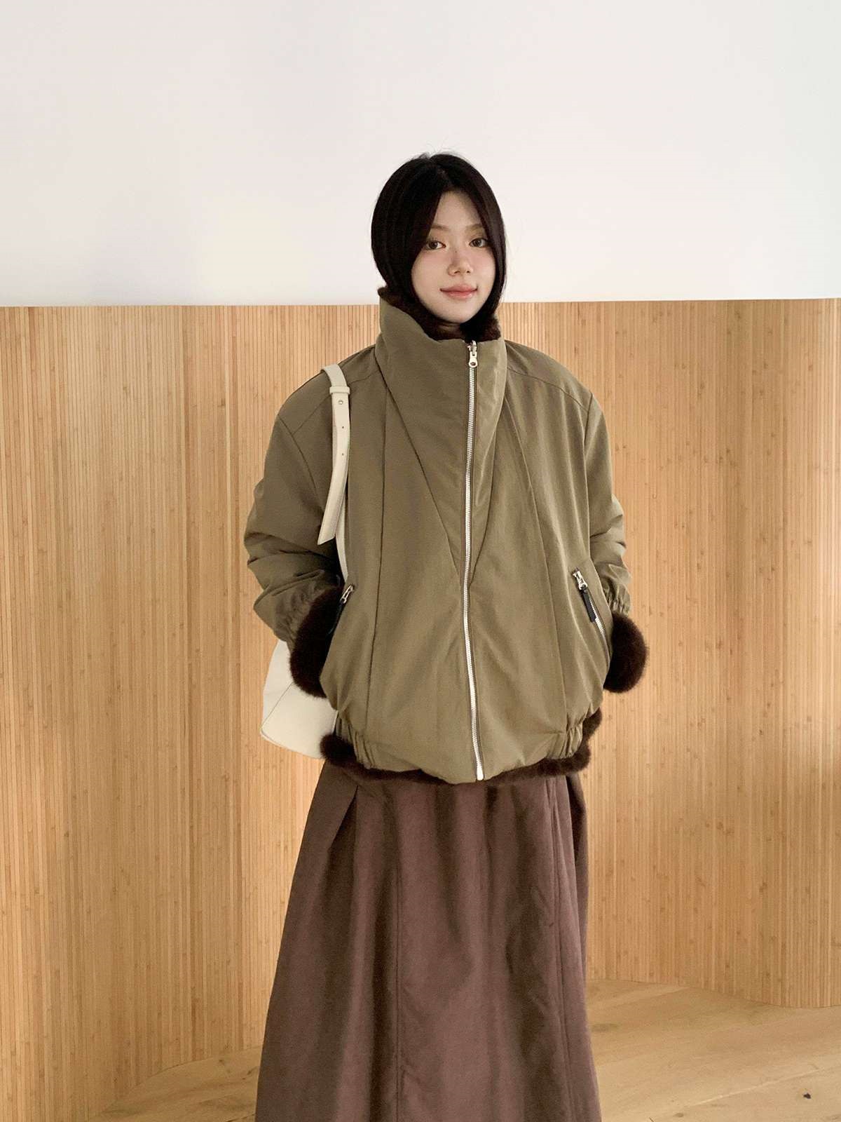 ソフトエコファーカラーポケットルーズ長袖リバーシブルジャンパー | 詳細画像13