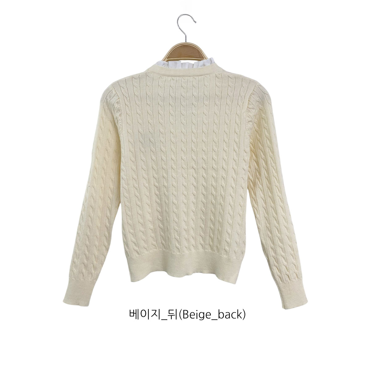 ニットコンビボタンVネックレイヤード風長袖刺繍カーディガン | 詳細画像22