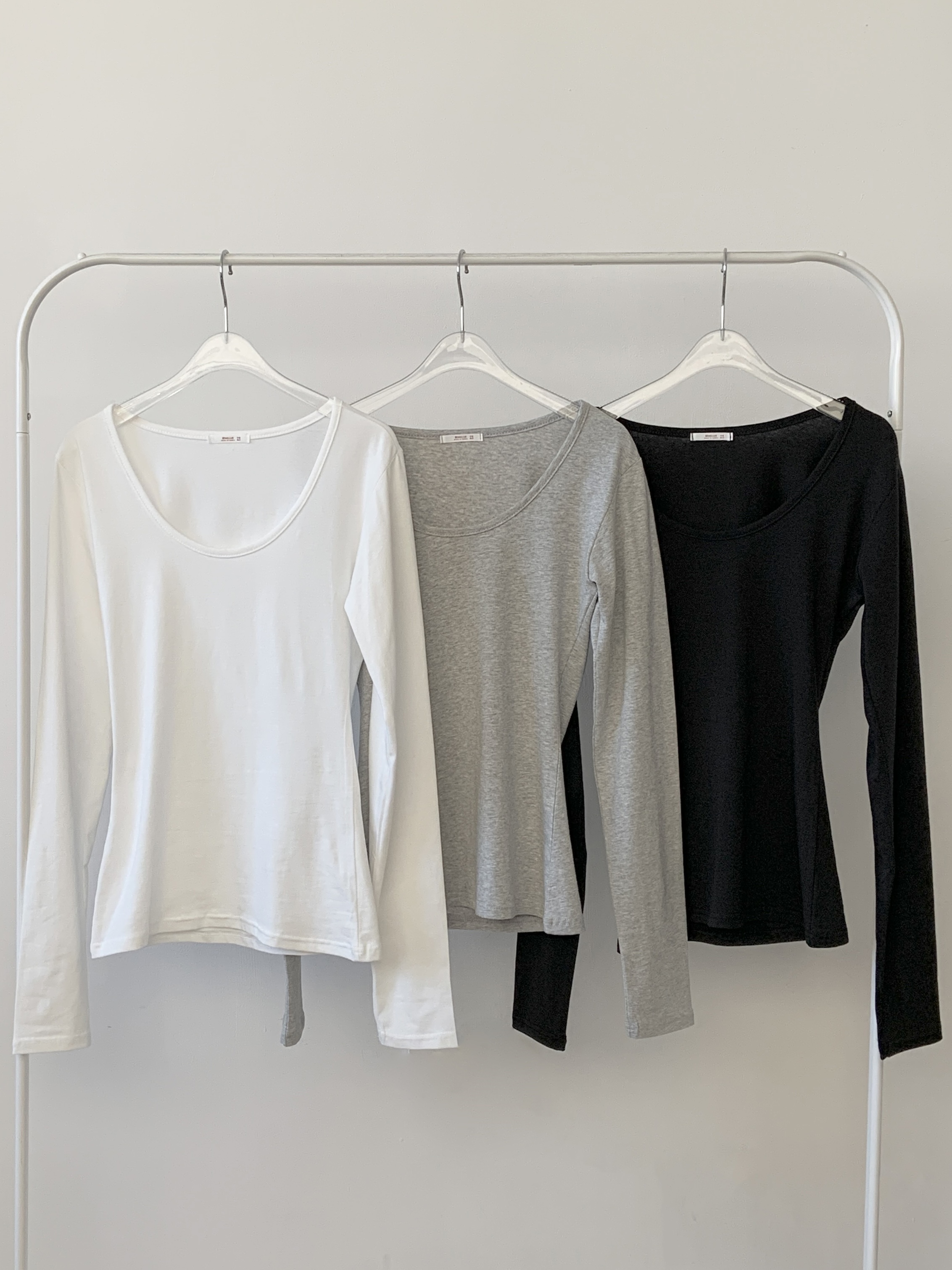 ラウンドネックスリム長袖無地Tシャツ | 詳細画像17