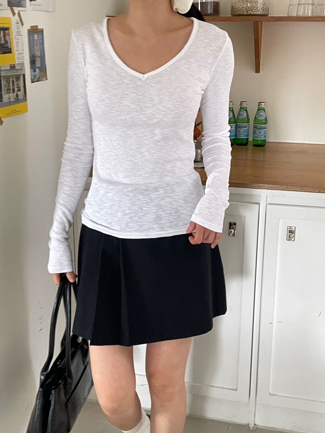 リブVネックスリム長袖Tシャツ | 詳細画像5