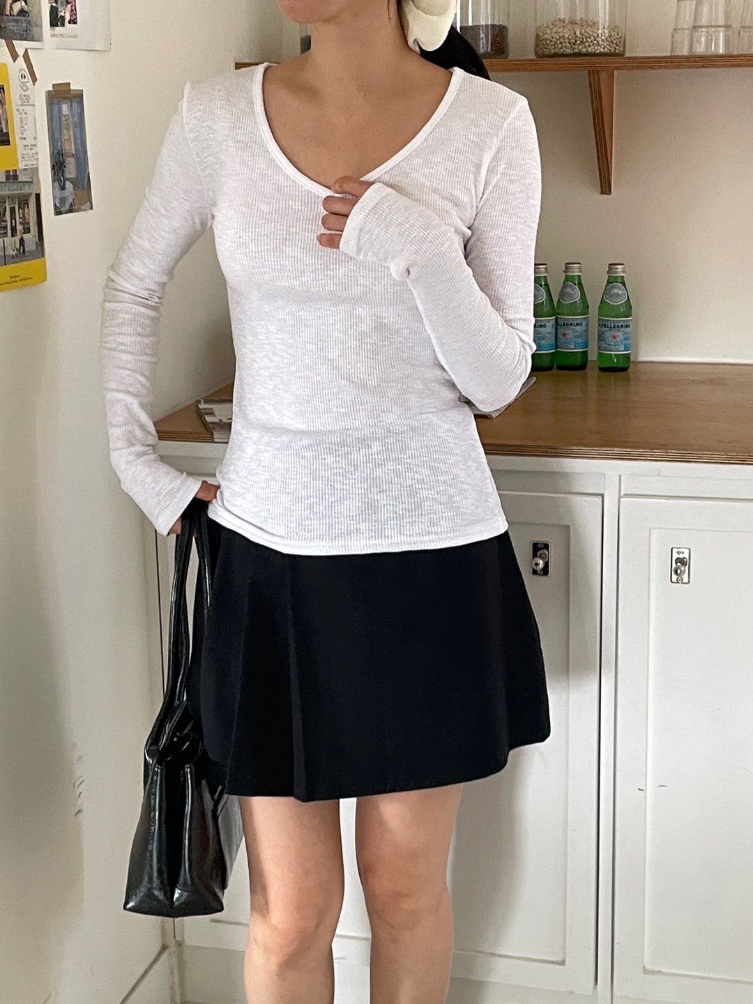 リブVネックスリム長袖Tシャツ | 詳細画像7