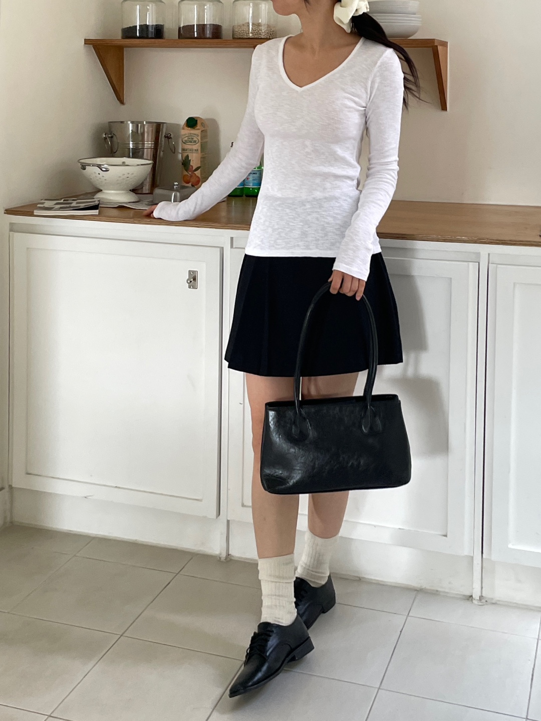 リブVネックスリム長袖Tシャツ | 詳細画像6