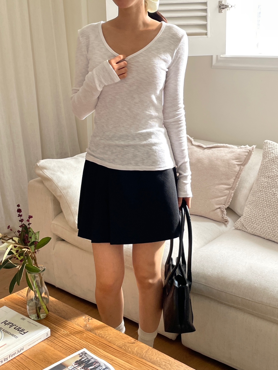 リブVネックスリム長袖Tシャツ | 詳細画像16