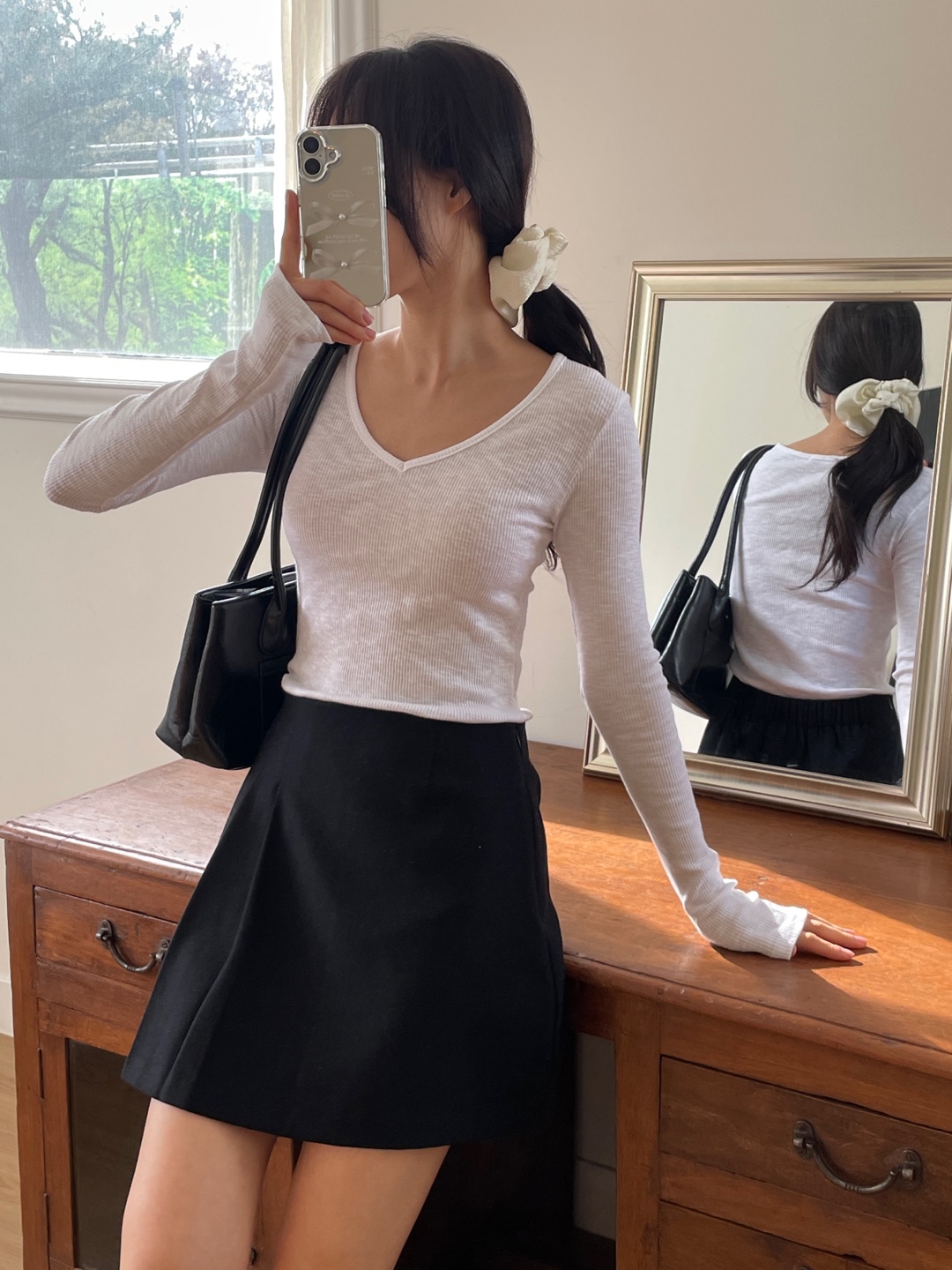 リブVネックスリム長袖Tシャツ | 詳細画像14