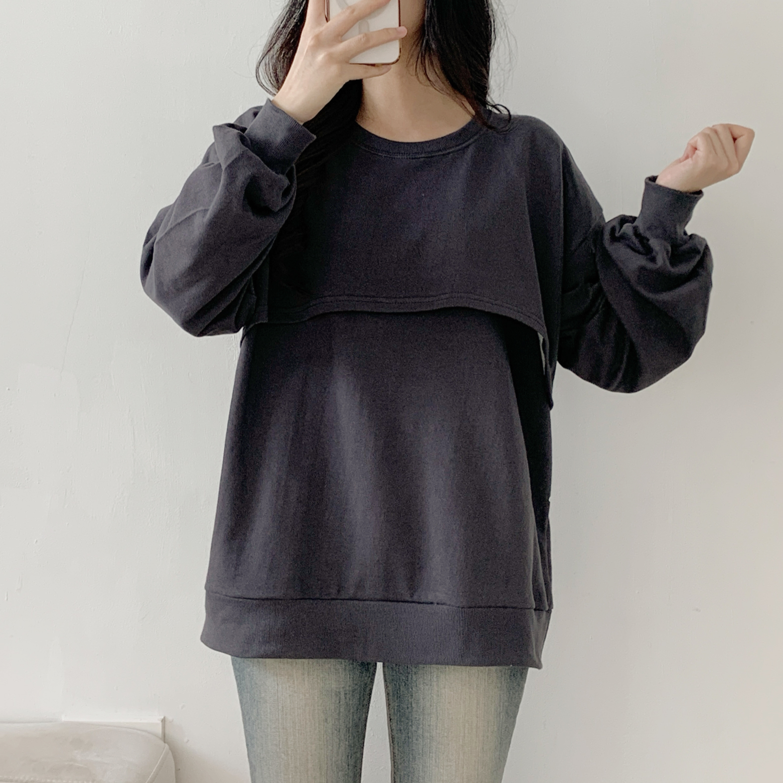 オーバーサイズレイヤード風長袖スウェット | 詳細画像6