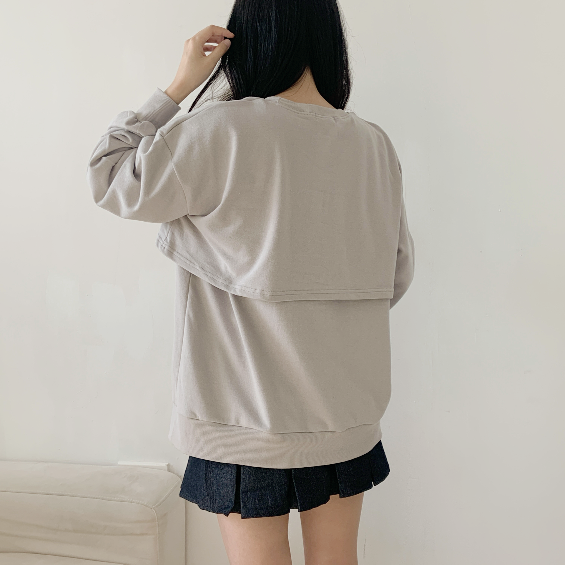 オーバーサイズレイヤード風長袖スウェット | 詳細画像5