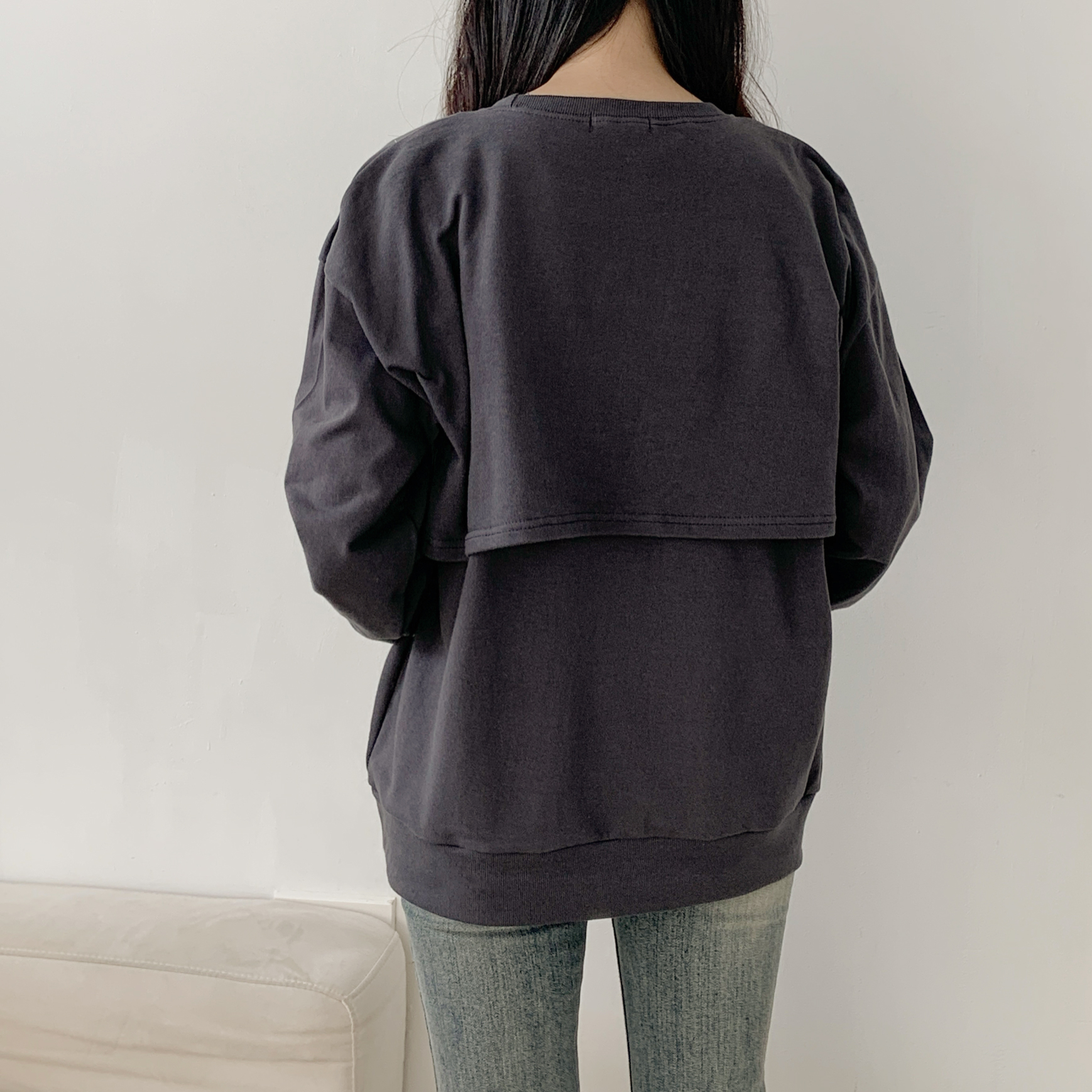 オーバーサイズレイヤード風長袖スウェット | 詳細画像8