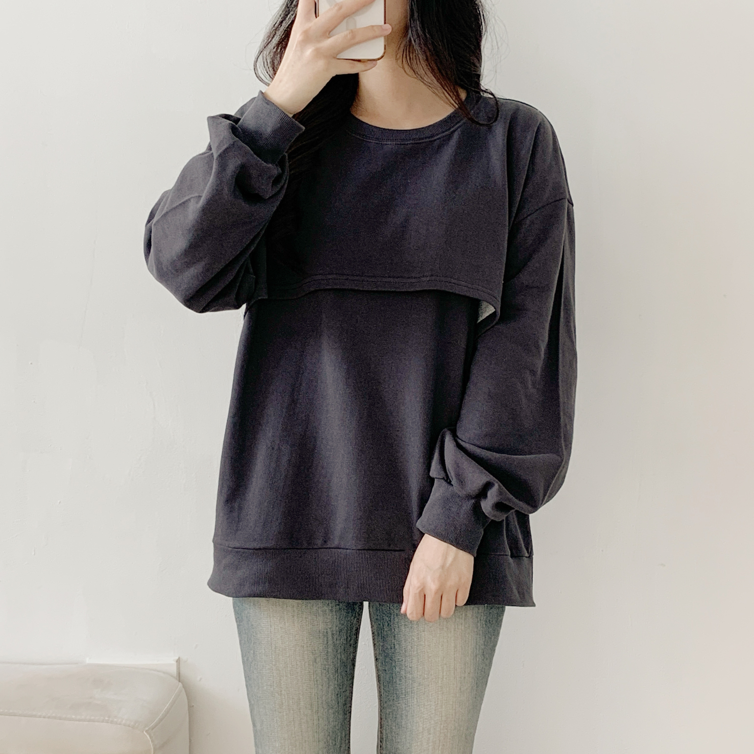 オーバーサイズレイヤード風長袖スウェット | 詳細画像7