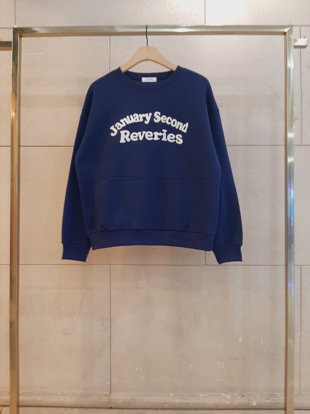 裏起毛ラウンドネックオーバーサイズ長袖刺繍スウェット | 詳細画像12