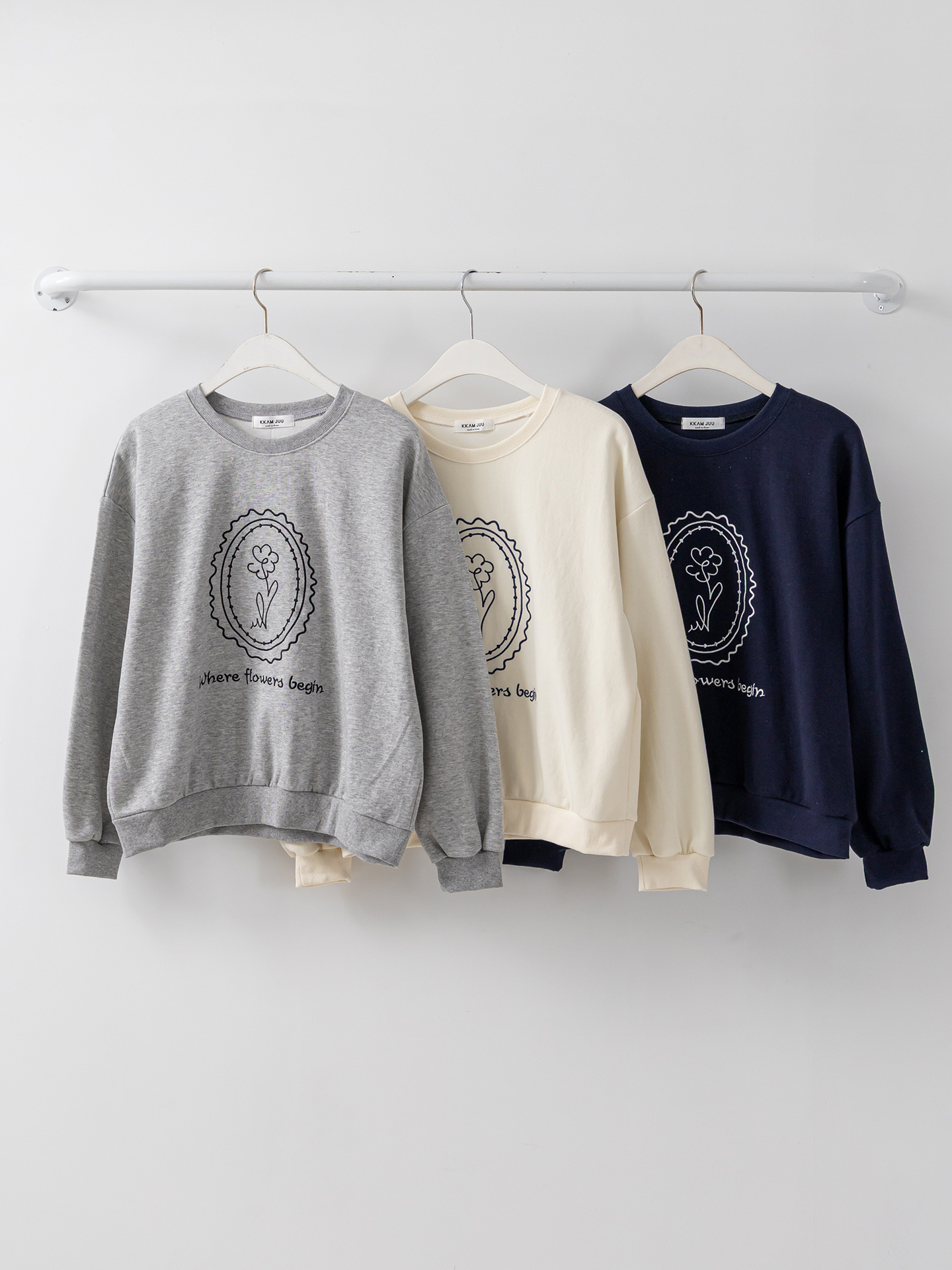 ラウンドネックオーバーサイズ長袖刺繍スウェット | 詳細画像27