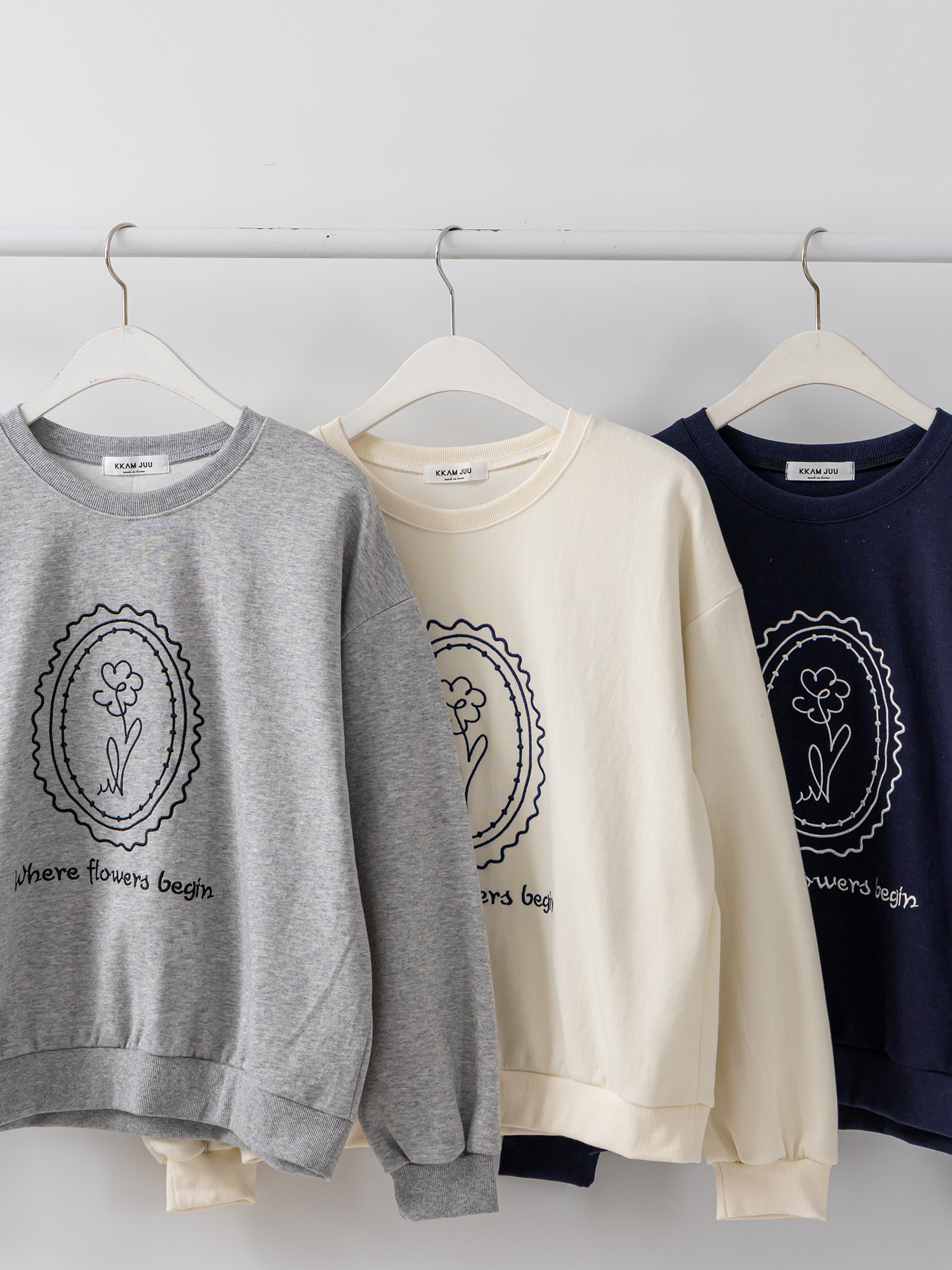 ラウンドネックオーバーサイズ長袖刺繍スウェット | 詳細画像28