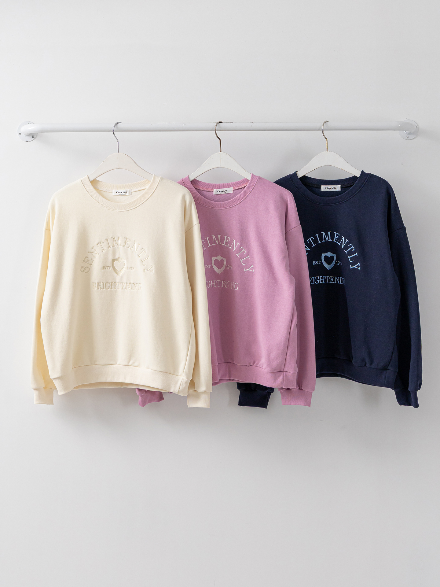 ラウンドネックオーバーサイズ長袖刺繍スウェット | 詳細画像30