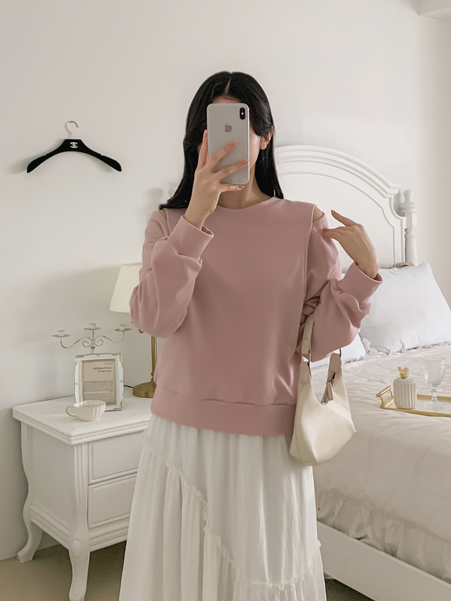 ラウンドネックオーバーサイズルーズオープンショルダー長袖無地スウェット | 詳細画像25