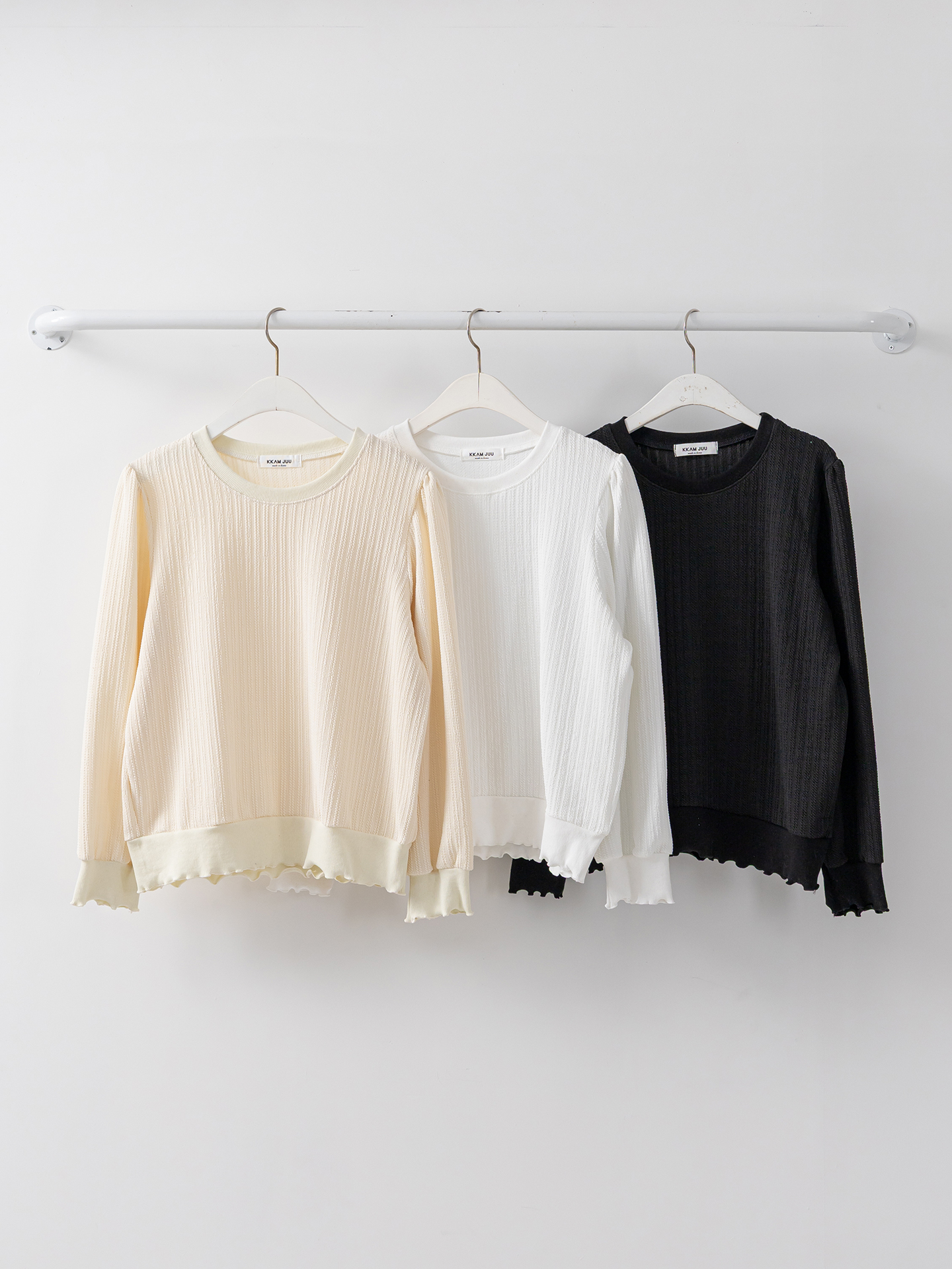 ラウンドネックメロウパフスリーブルーズ長袖Tシャツ | 詳細画像31