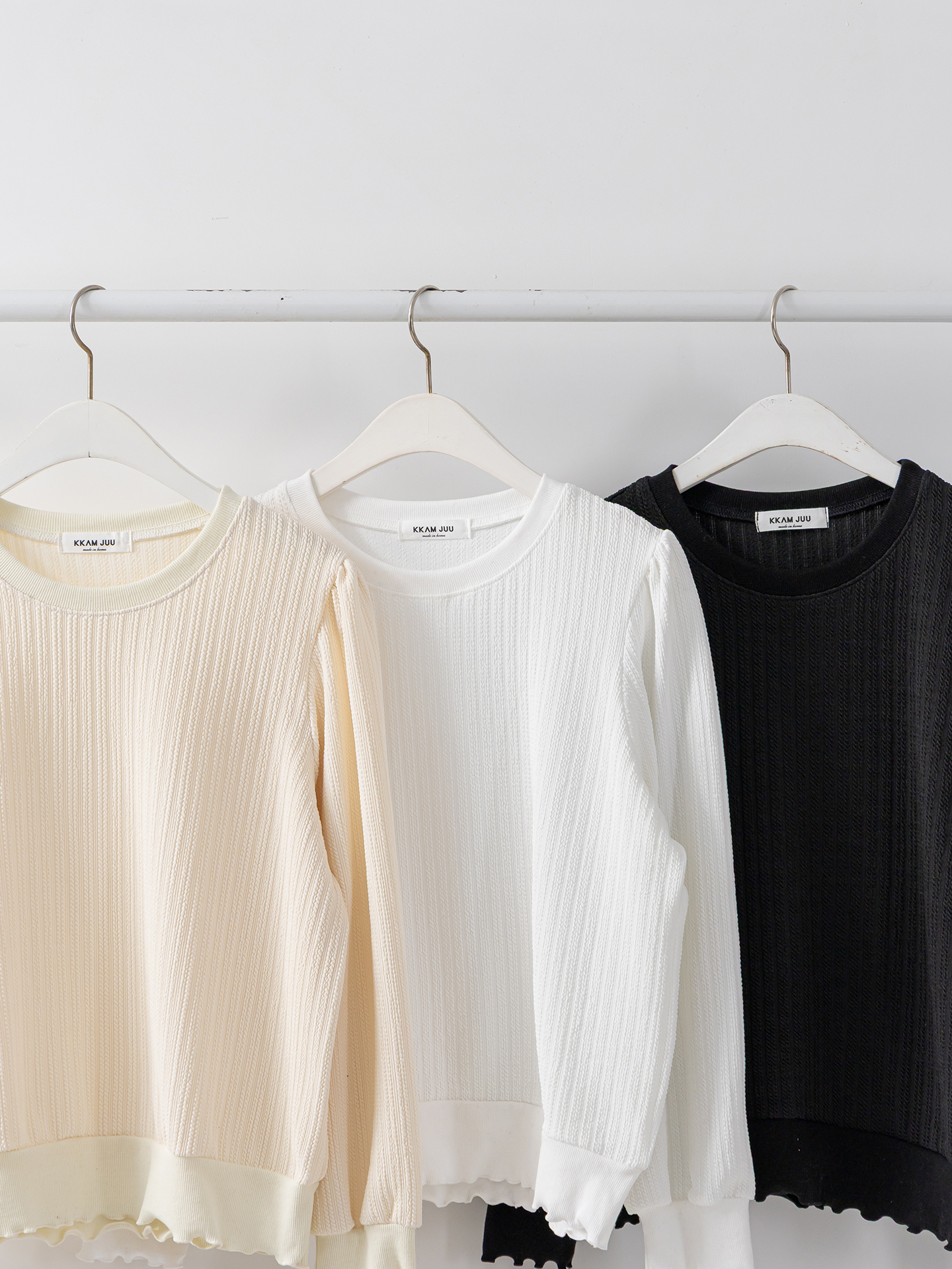 ラウンドネックメロウパフスリーブルーズ長袖Tシャツ | 詳細画像32