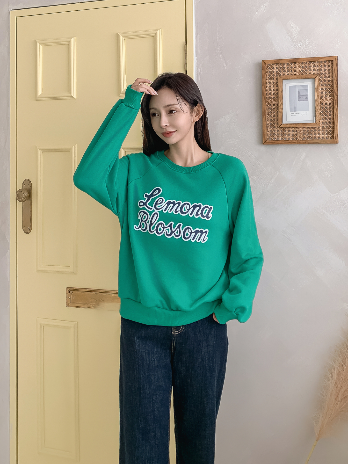 ラウンドネックルーズ長袖レタリングスウェット | 詳細画像7