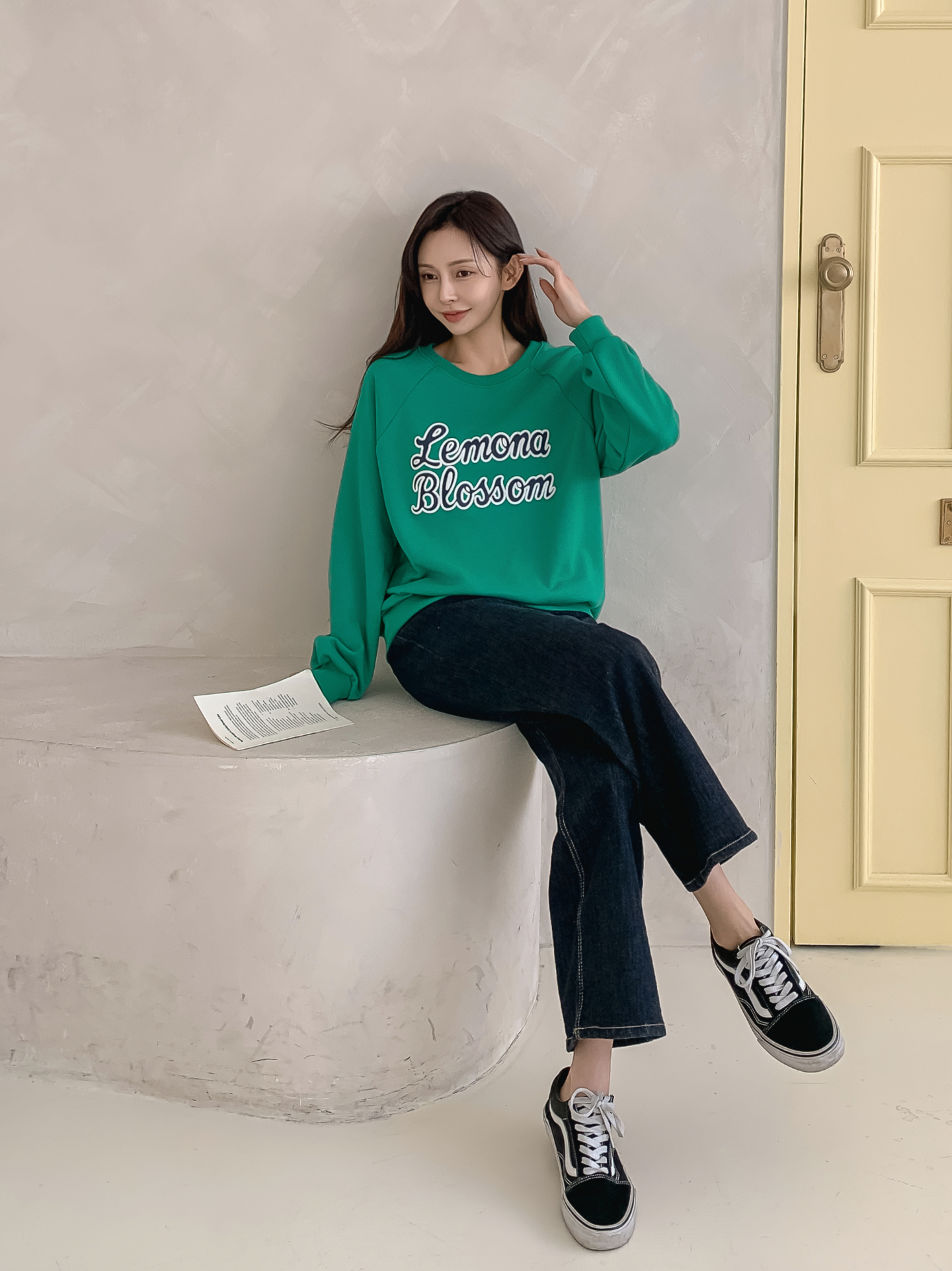 ラウンドネックルーズ長袖レタリングスウェット | 詳細画像11