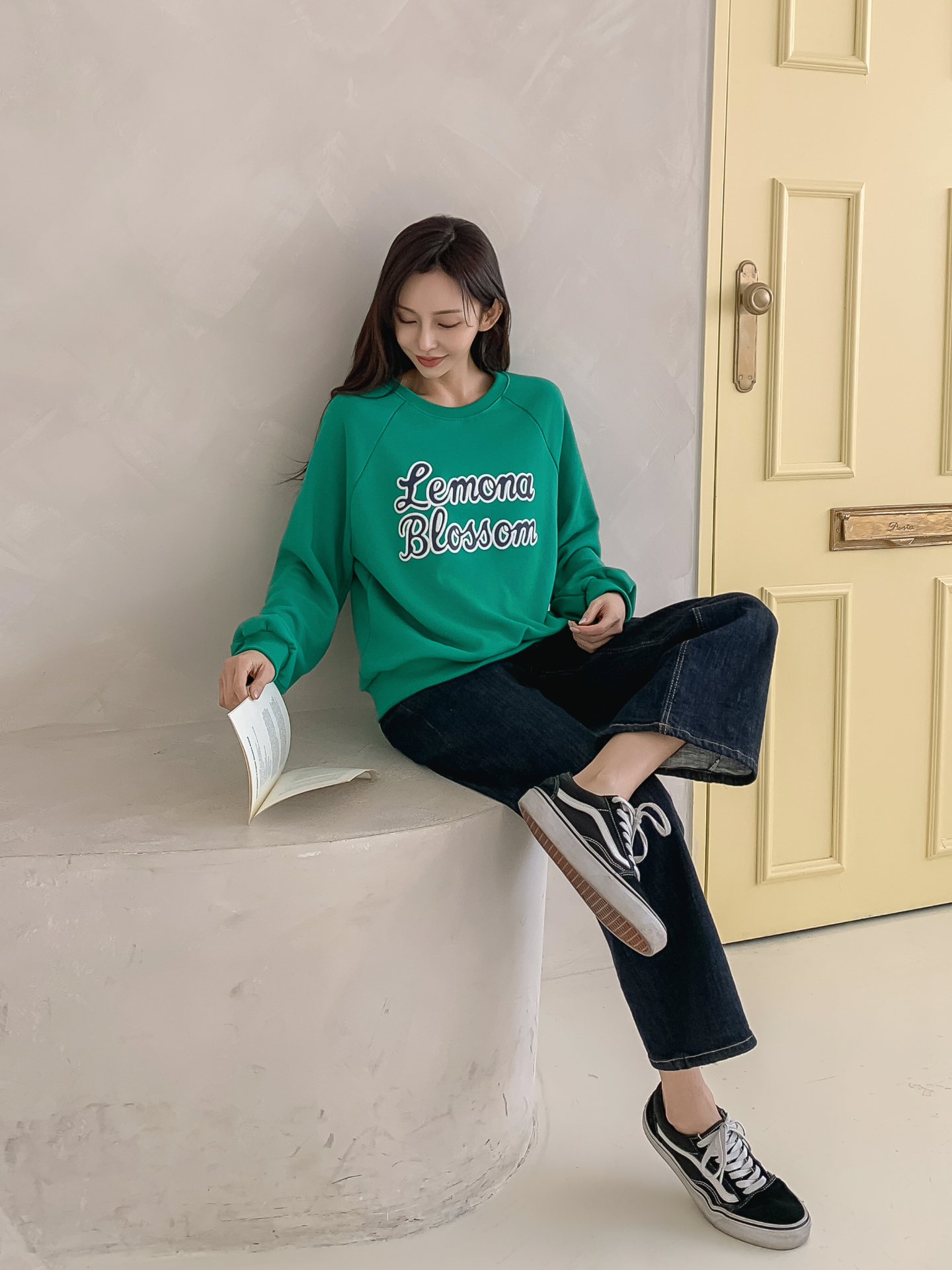 ラウンドネックルーズ長袖レタリングスウェット | 詳細画像13