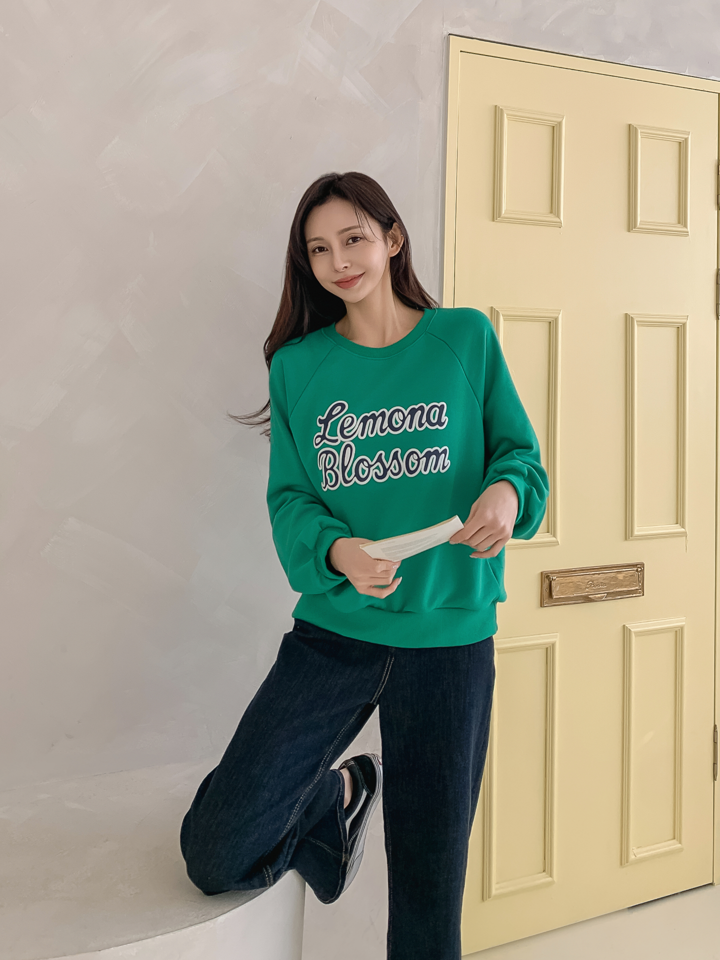 ラウンドネックルーズ長袖レタリングスウェット | 詳細画像14