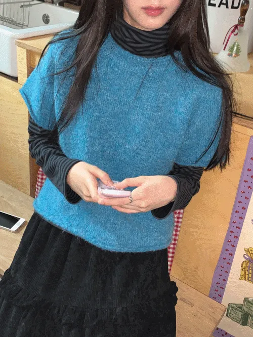 ニットラウンドネック半袖レイヤードニット | banincci | 詳細画像1