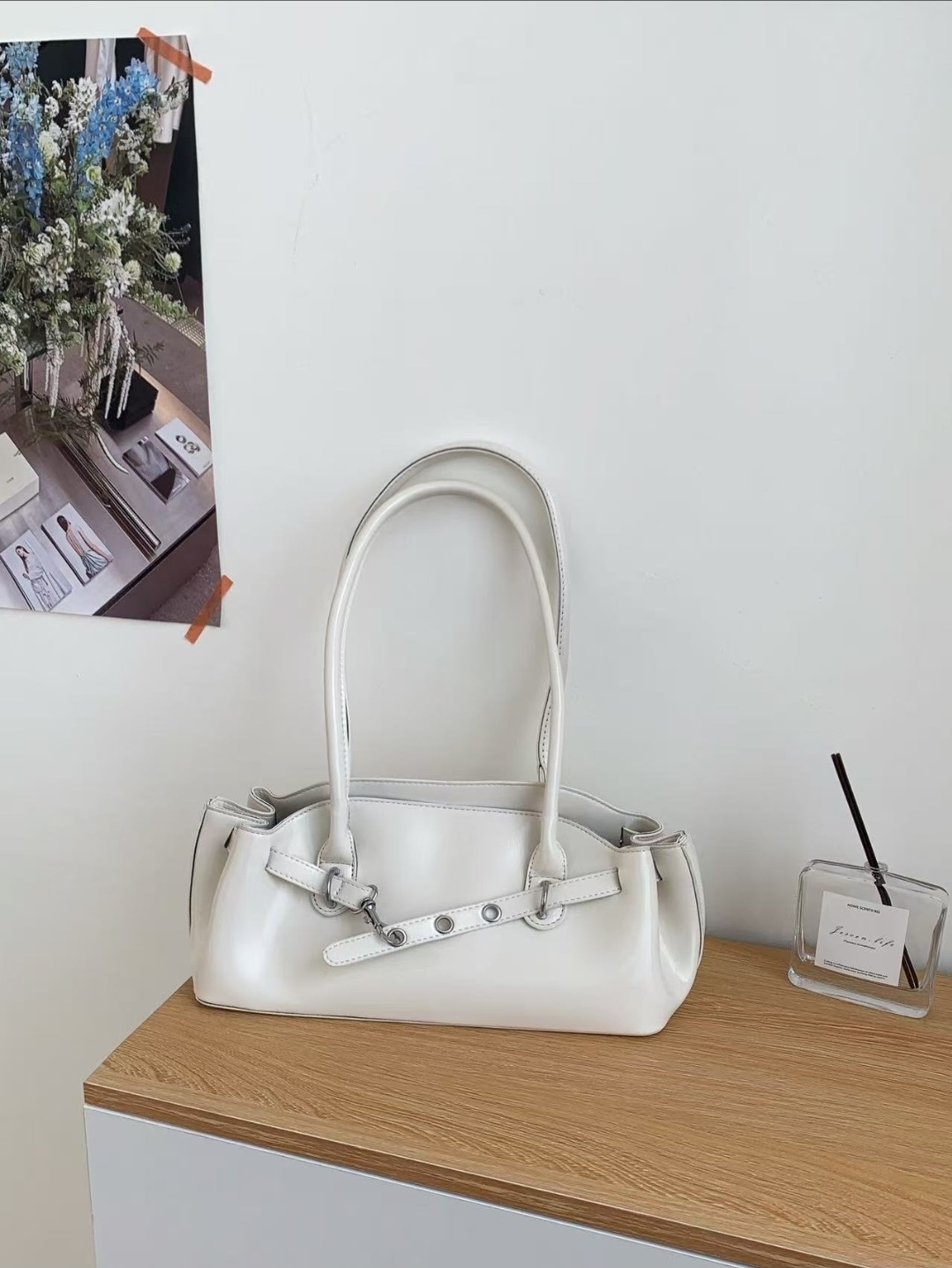 レザー調ジップアップポケットトートバッグ | 詳細画像11