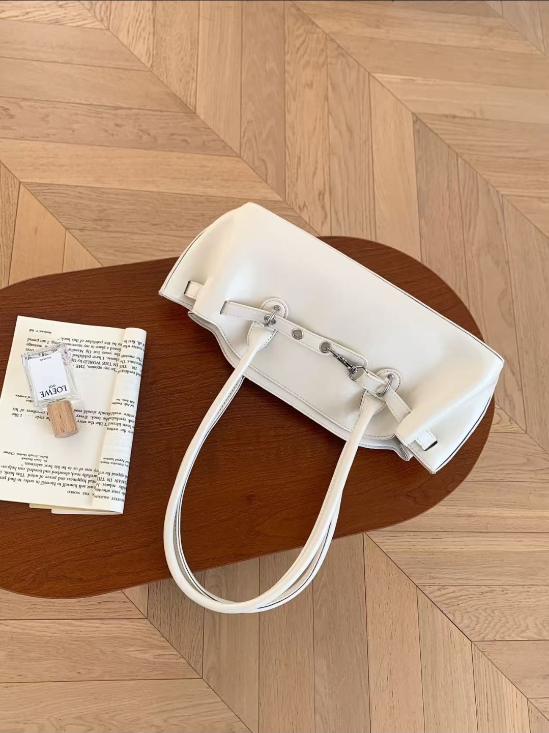 レザー調ジップアップポケットトートバッグ | 詳細画像12