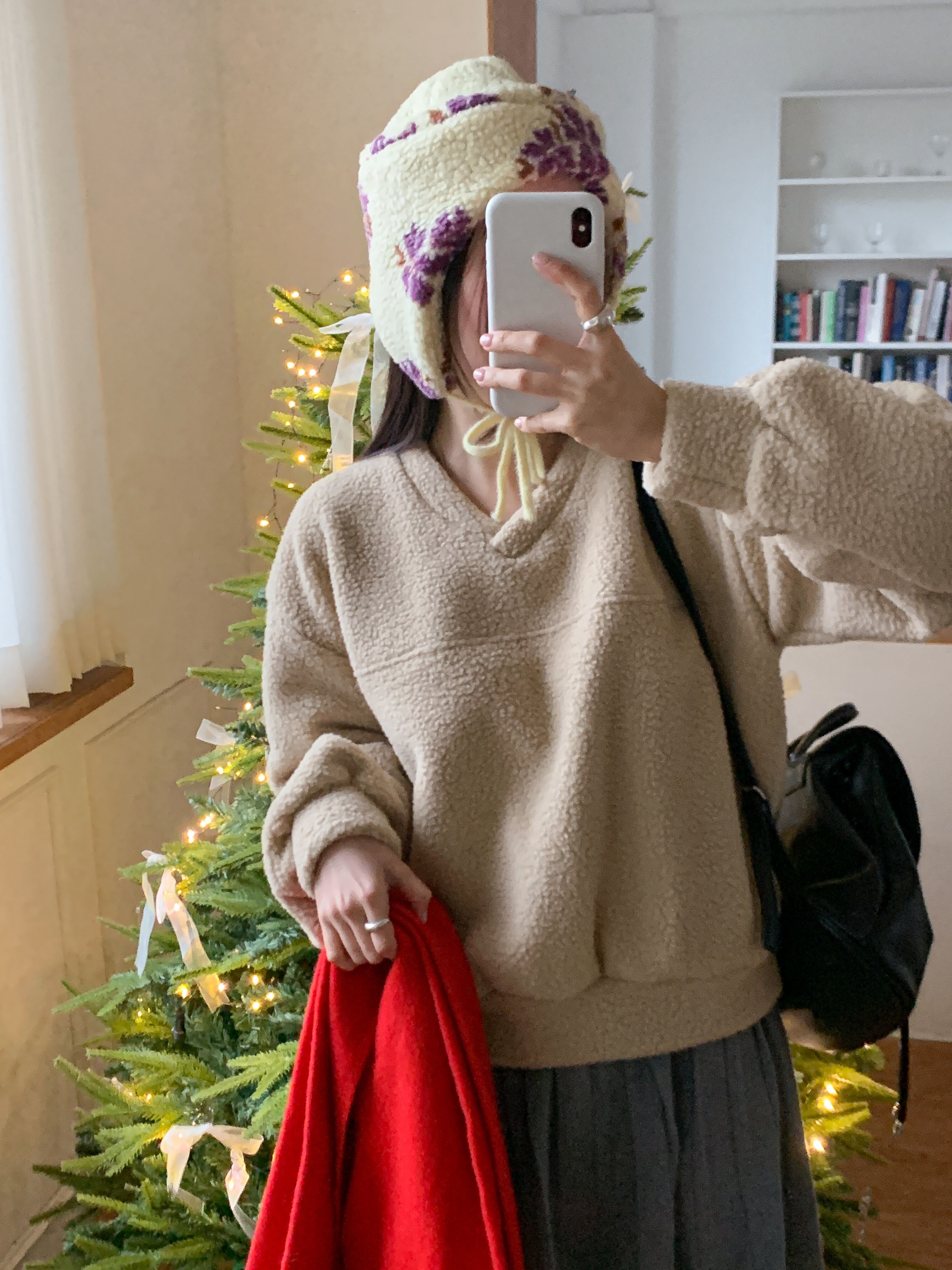 ブークレVネックラインルーズ長袖スウェット | 詳細画像2