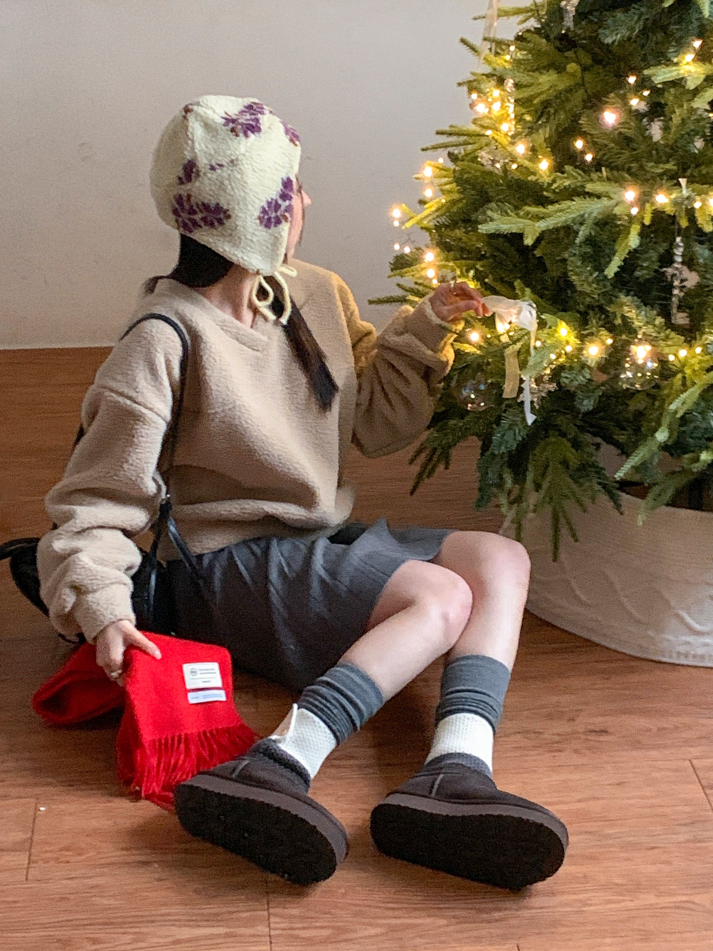 ブークレVネックラインルーズ長袖スウェット | 詳細画像11